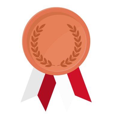 Spor için Monako bayrak kurdeleleriyle Bronz Madalya 'nın basit bir illüstrasyonu