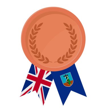 Spor için Montserrat bayrak kurdeleleriyle Bronz Madalya 'nın basit bir illüstrasyonu