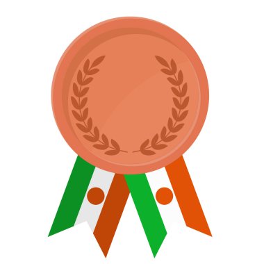 Spor için Nijer bayraklarıyla Bronz Madalya 'nın basit bir illüstrasyonu