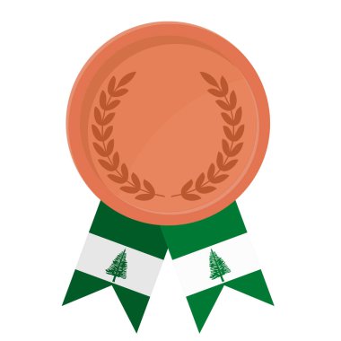 Spor için Norfolk Adası bayraklarıyla Bronz Madalya 'nın basit bir illüstrasyonu