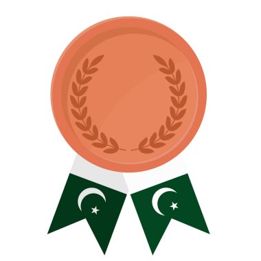 Spor için Pakistan bayrak kurdeleleri ile Bronz Madalya 'nın basit bir illüstrasyonu