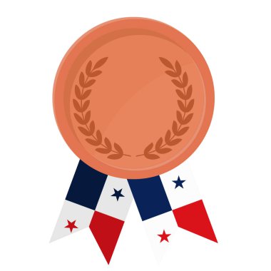 Spor için Panama bayrak kurdeleleriyle Bronz Madalya 'nın basit bir illüstrasyonu