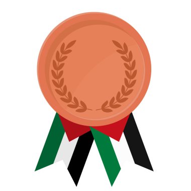 Spor için Filistin bayrağı kurdeleleriyle Bronz Madalya 'nın basit bir illüstrasyonu