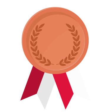 Polonya 'nın spor bayrak kurdeleleriyle Bronz Madalya' nın basit bir illüstrasyonu