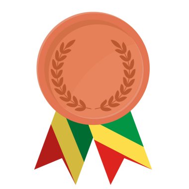 Spor için Kongo Cumhuriyeti bayrak kurdeleleri ile Bronz Madalya 'nın basit bir illüstrasyonu