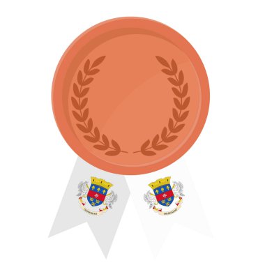 Spor için Saint Barthelemy bayrak kurdeleleriyle Bronz Madalya 'nın basit bir illüstrasyonu