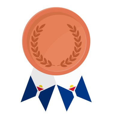 Spor için Saint Martin bayraklarıyla Bronz Madalya 'nın basit bir illüstrasyonu