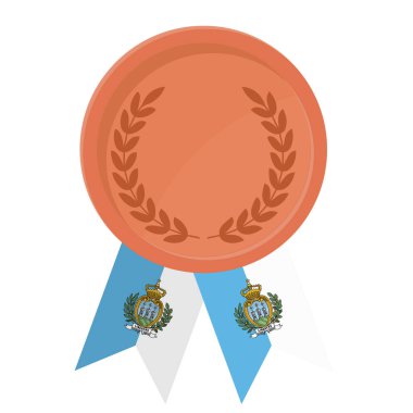 Spor için San Marino bayrak kurdeleleri ile Bronz Madalya 'nın basit bir illüstrasyonu