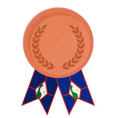 Spor için Sint Eustatius bayraklarıyla Bronz Madalya 'nın basit bir illüstrasyonu