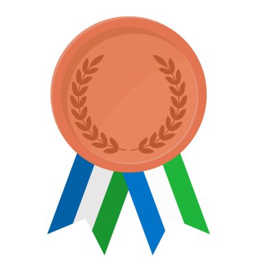 Spor için Sierra Leone bayraklarıyla Bronz Madalya 'nın basit bir illüstrasyonu