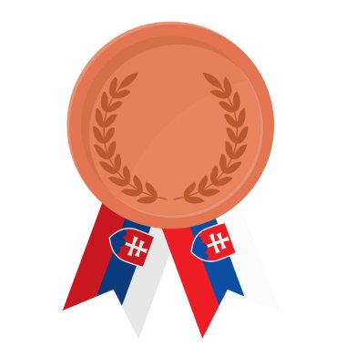 Slovakya bayrak kurdeleleriyle bronz madalya kazanmanın basit bir gösterimi