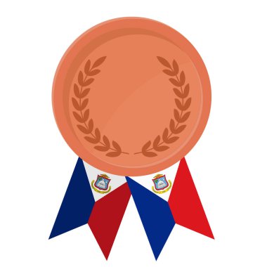 Spor için Sint Maarten bayrak kurdeleleriyle Bronz Madalya 'nın basit bir illüstrasyonu