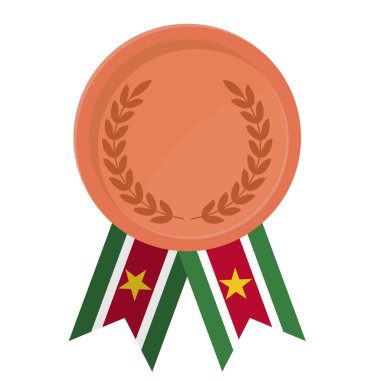 Spor için Surinam bayrak kurdeleleriyle Bronz Madalya 'nın basit bir illüstrasyonu