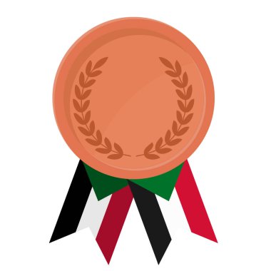 Spor için Sudan bayrak kurdeleleriyle Bronz Madalya 'nın basit bir illüstrasyonu