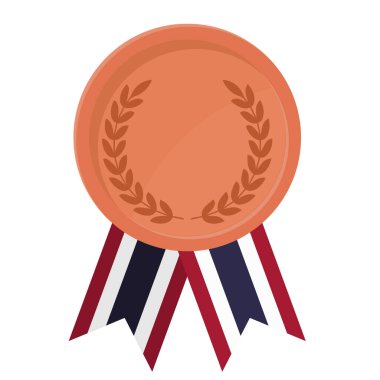 Spor için Tayland bayrak kurdeleleriyle Bronz Madalya 'nın basit illüstrasyonu