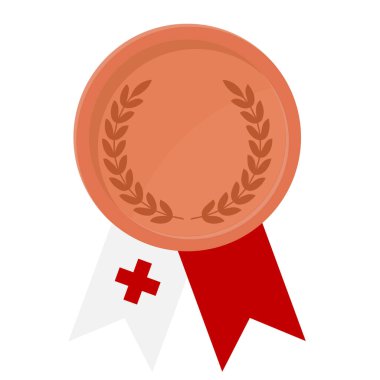 Spor için Tonga bayrak kurdeleleriyle Bronz Madalya 'nın basit bir illüstrasyonu