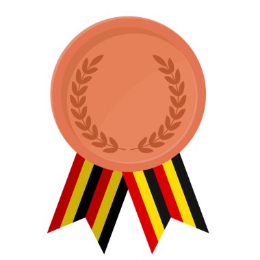 Spor için Uganda bayrak kurdeleleriyle Bronz Madalya 'nın basit bir illüstrasyonu