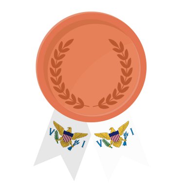 Birleşik Devletler Virjin Adaları bayrak kurdeleleriyle bronz madalya kazanmanın basit bir gösterimi.
