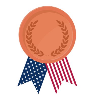 Spor için ABD bayraklı bronz madalya illüstrasyonları