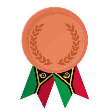 Vanuatu bayrak kurdeleleriyle bronz madalya kazanmanın basit bir gösterimi