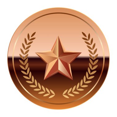 Bronz parlak ayna madalyası ve spor ve oyunlar için yıldız. Oyunlar için madalya ya da para