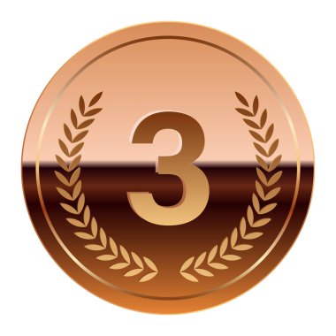 Spor ve oyunlar için bronz parlak ayna madalyası. Oyunlar için madalya ya da para