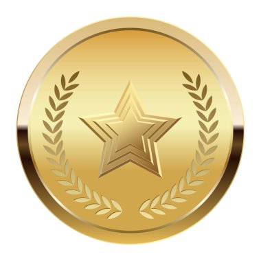 Altın madalya ve spor ve oyunlar için yıldız. Oyunlar için madalya ya da para