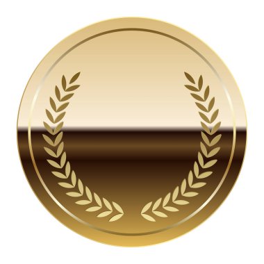 Spor ve oyunlar için altın parlak ayna madalyası. Oyunlar için madalya ya da para