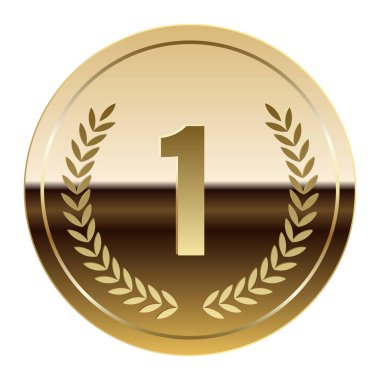 Spor ve oyunlar için altın parlak ayna madalyası. Oyunlar için madalya ya da para