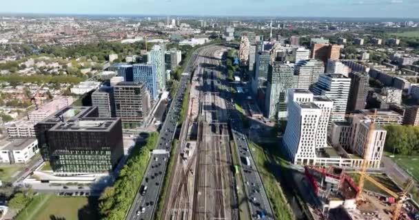 Амстердам Жовтня 2022 Року Нідерланди Амстердам Зюйдас Підвищує Фінансові Офісні — стокове відео