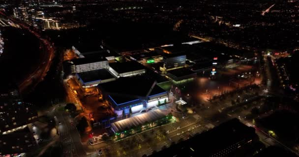 2022年10月27日于阿姆斯特丹 爱荷华州的展览和活动中心 夜间无人驾驶飞机概览 — 图库视频影像