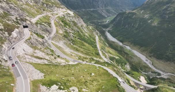 Sustenpass Susten Pass Switzerland Glaciar Menudo Montado Combinación Con Furkapass — Vídeo de stock