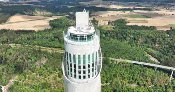 Rottweil Augusti 2022 Tyskland Hiss Provtorn Hiss Provtorn 246 Meter — Stockvideo