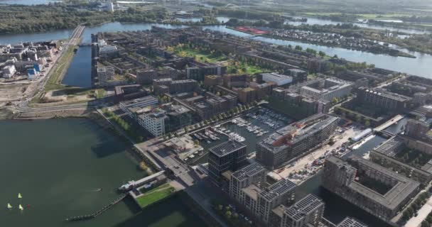 Amsterdam Ijburg Harbour Port Modern Build Residential Area Recreational Space — Stock Video