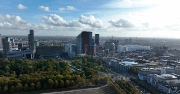 Haagský Městský Panorama Centra Nizozemska Jižního Holandska Domy Holandských Vládních — Stock video