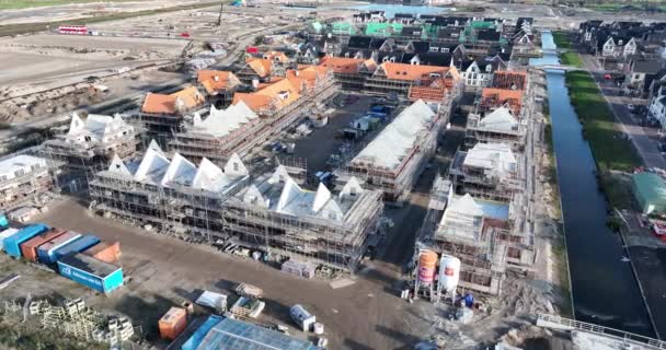 Weesp 13Th November 2022 Netherlands Construction Weespersluis Spacious Green Residential — Stock Video