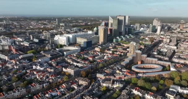 Rode Dorp Miasto Chinach Stationsbuurt Rivierenbuurt Panorama Hagi Holandii Holandia — Wideo stockowe
