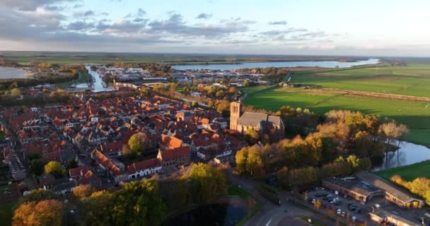 Versterkt Historisch Centrum Van Elburg Nederland Gelderland Middeleeuws Fort Bijna — Stockvideo