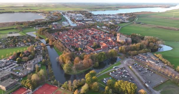 Fortificado Centro Histórico Cidade Elburg Nos Países Baixos Gelderland Fortaleza — Vídeo de Stock
