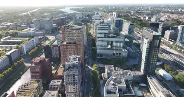 Amsterdam Ekim 2022 Hollanda Amsterdam Zuidas Yüksek Binası Finans Bürosu — Stok video