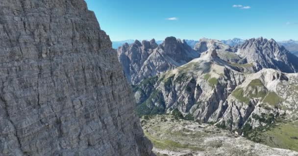 Dolomiter Luftridge Och Klippor Världsarv Majestätiska Kalkstensberg Italien Bergskedja — Stockvideo