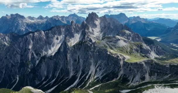 Dolomiten Höhenrücken Und Klippen Weltkulturerbe Majestätische Kalksteinberge Italien Gebirge — Stockvideo