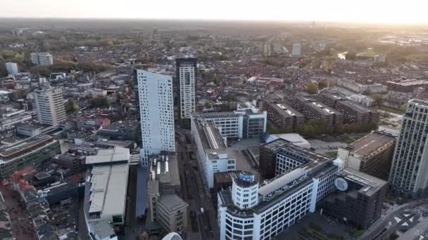 Eindhoven Kasım 2022 Hollanda Eindhoven Merkez Şehir Kentsel Görünüm Üzerinde — Stok video