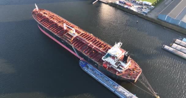 Amsterdam Novembre 2022 Paesi Bassi Porto Amsterdam Grande Nave Petrolchimica — Video Stock