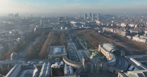Парк Ятдесятої Річниці Ювілею Брюсселі Бельгія Європа Міський Монументальний Парк — стокове відео