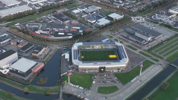 2022年10月22日 Ado Den Haag体育场无人驾驶飞机视图 — 图库视频影像