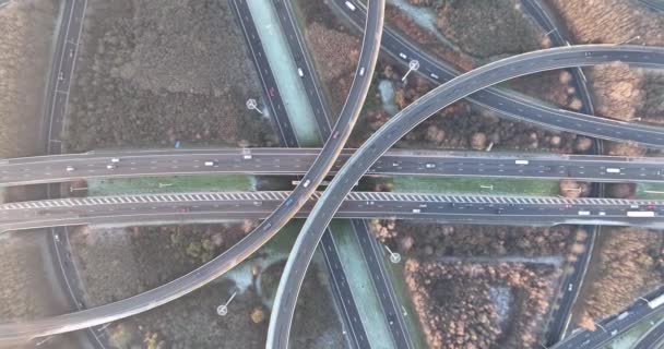 複雑な交通交差点ロータリー 選択の象徴 — ストック動画