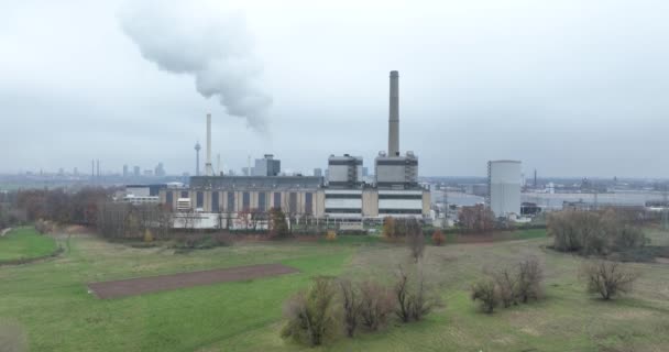 Kraftverket Lausward Ett Gas Och Ångturbinkraftverk — Stockvideo