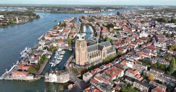 Dordrecht Pátá Obec Nizozemské Provincie Jižní Holandsko Nizozemsko Řeka Oude — Stock video
