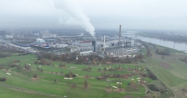 Düsseldorf December 2022 Tyskland Kraftwerk Lausward Energy Ett Gas Och — Stockvideo